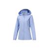 Solid Color Water-Resistant Hooded Long Sleeve Jacket Women Jackets Light-Purple AFDT748-4
