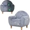 Kids Armchair, Glow in the Dark Chair with Star Design for Bedroom, Playroom, Kids Room, Grey