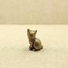 Винтажная Латунная Милая Фигурка Кошки Миниатюрный Чайный Питомец Украшение Статуэтка Маленького Животного Декор Стола Ремесленные Аксессуары