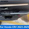 Для Honda CR-V CRV 2024 2025 Панель накладка декоративная на подлокотник двери салона из углеродного волокна Аксессуары Наклейка Стайлинг автомобиля