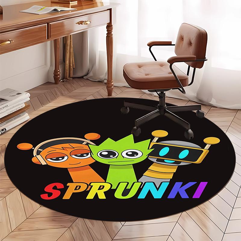 Sprunki Printed Round Rug Carpet Chair Rug Area Rug Entryway Doormats,for Office Chair Living Room Bedroom Kitchen Room.