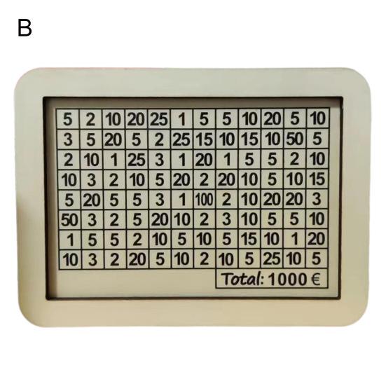 Wood Money Box with Counter 500/1000/2000/3000/5000/10000 Euros Piggy Bank Coin Cash Container