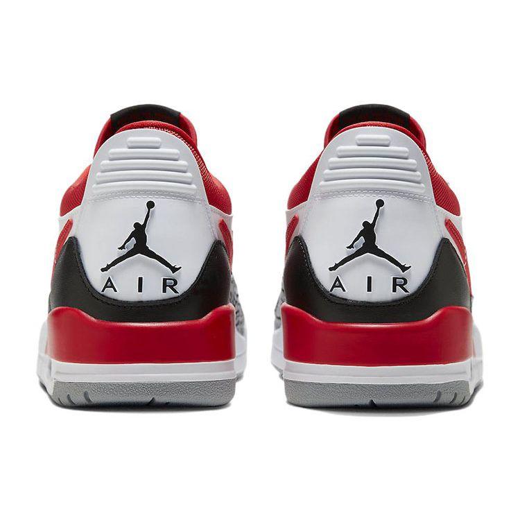 Мужские кроссовки Air Jordan Legacy 312 Low Black Toe Белые Огненно-красные Волчье-серые CD7069-160