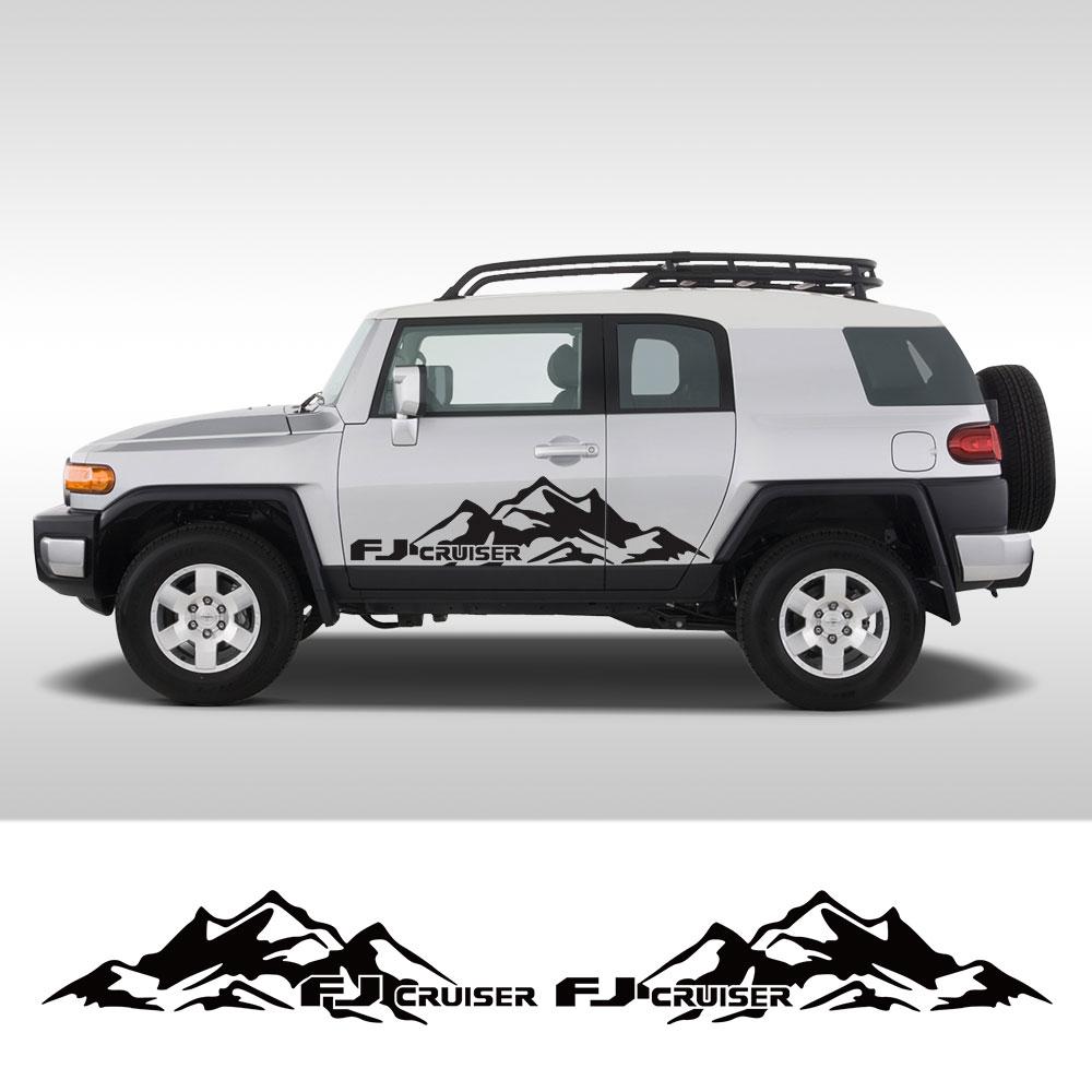 2 шт., боковые наклейки на дверь автомобиля для Toyota FJ Cruiser, авто декор кузова, стиль, горная графика, виниловые наклейки