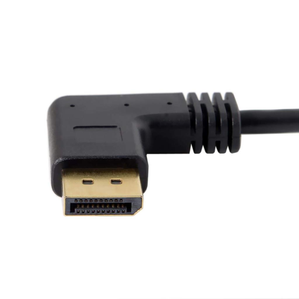 CY DisplayPort Папа к Маме Угловой 90 градусов Влево Вниз Удлинитель Поддерживает 4K 60 Гц Кабель,