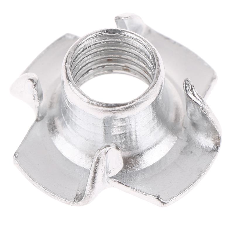 20 шт. M3 M4 M5 M6 M8 M10 оцинкованные гайки с четырьмя лапками для динамика T-образная гайка глухая зубчатая вставка T-образная гайка вставки