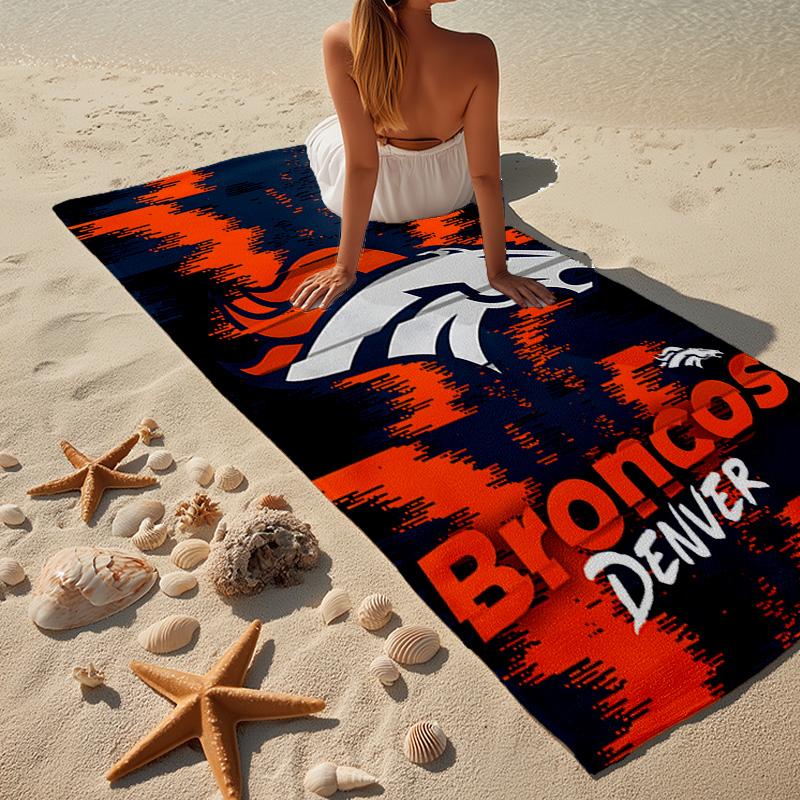 Пляжное полотенце из микрофибры с логотипом Denver Broncos, легкое и быстросохнущее, для летних путешествий, незаменимое на пляже, в бассейне