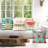 4Pcs Summer Fruit Print Single-Sided Cushion Cover For Living Room Bedroom Car Home Decor