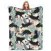 Cute cartoon black cat digitalprinted polyester Bedroom velvet flannel cover blanket Fleece soft sofa cover blankets for beds