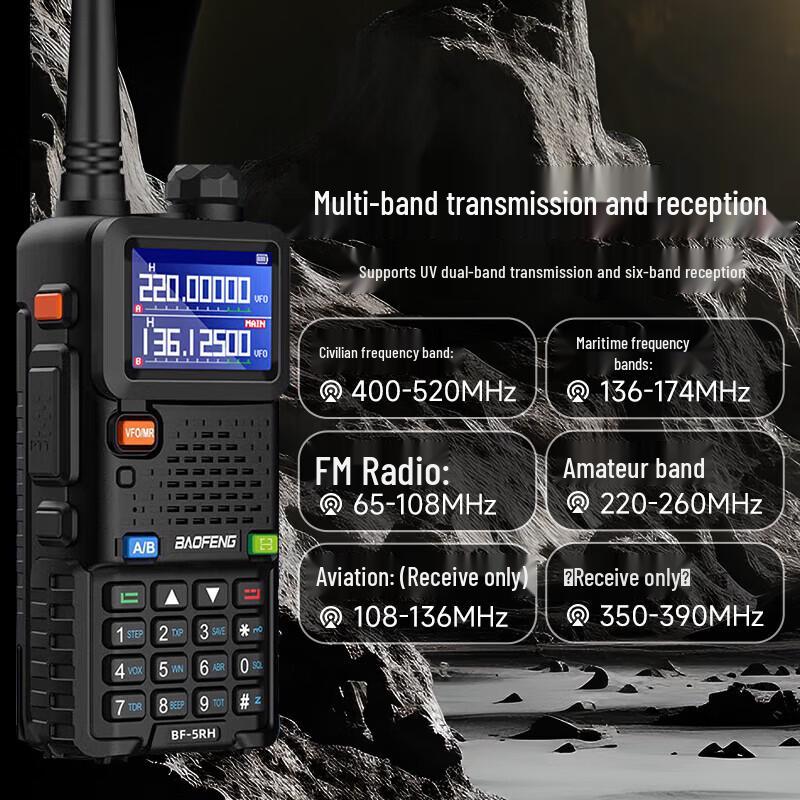 Двухдиапазонная рация Baofeng BF-5RH UV - 1 шт., Без зарядной станции (Китайская версия)