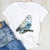Owl Animal Printed Women T-Shirt Top Cartoons Simple Female T-Shirts Fashion Casual White Tshirt Summer Ladies Tee Shirt 2025