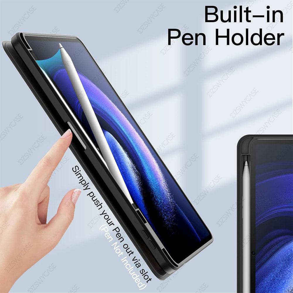 Чехол для Mi Pad 6/Mi Pad 6 Pro (11-дюймовый, Модель) с держателем для ручки, задней подставкой, противоударный чехол для планшета, автопробуждение/сон