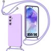 Case - BOOLING - for Samsung Galaxy A55 5G - Purple - Shockproof - Adjustable Shoulder Strap