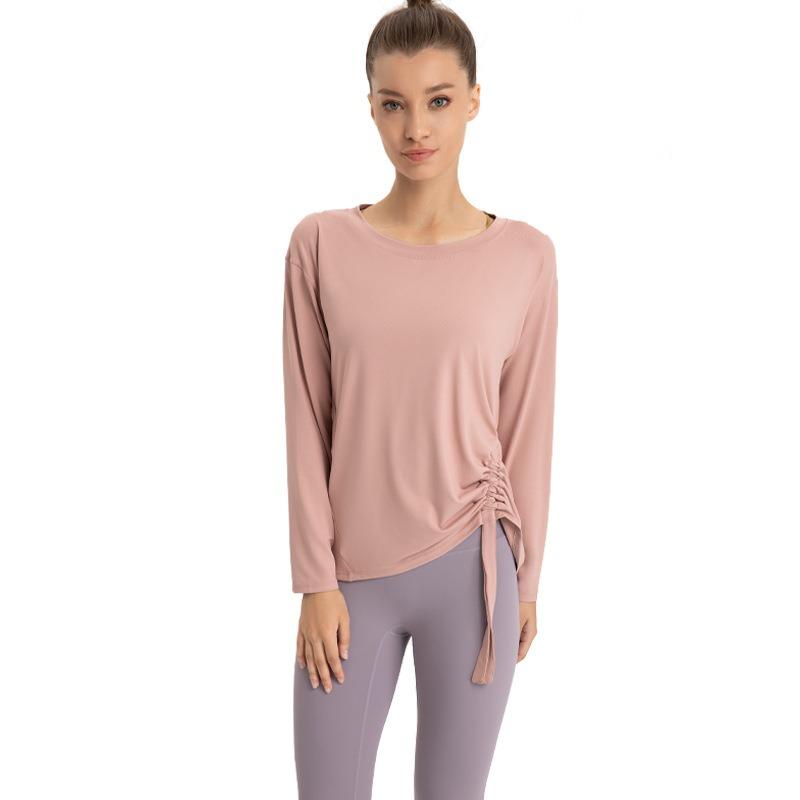 Женский свободный топ с длинным рукавом для занятий йогой