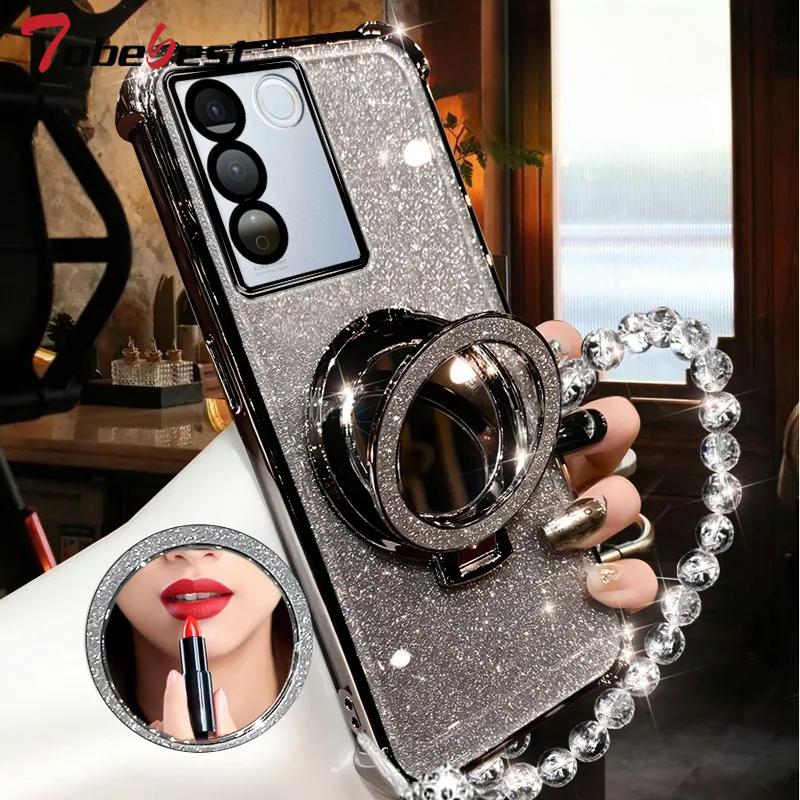 Противоударный прозрачный кристальный браслет с гальваническим покрытием, чехол-подставка для телефона Magsafe для Samsung Galaxy A15 A25 A35 A55 A14 A24 A34 A54 5G