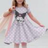 Летнее платье Sanrio Hello Kitty для девочек и женщин, с коротким рукавом, костюм, платья для вечеринки принцессы, детские платья, одежда для малышей