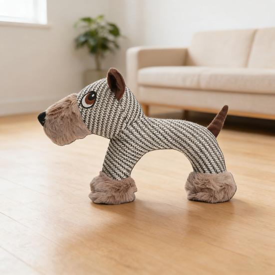 Плюшевая жевательная игрушка для собак Пищащая мягкая игрушка Животное Игрушка для собак Милая форма животного Игрушка для прорезывания зубов у щенков для комнатных собак Жевание, Перетягивание и Обнимашки