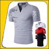 New Business Men Short Sleeve T-shirt , Summer Printed Casual Breathable V Neck T Shirt