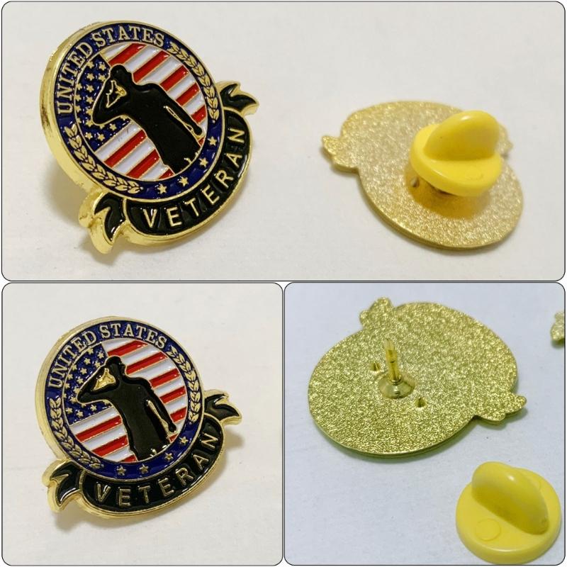 Модные лацканные значки для ветеранов Портативная памятная брошь за службу Прочные значки из сплава Украшение для взрослых для повседневной носки