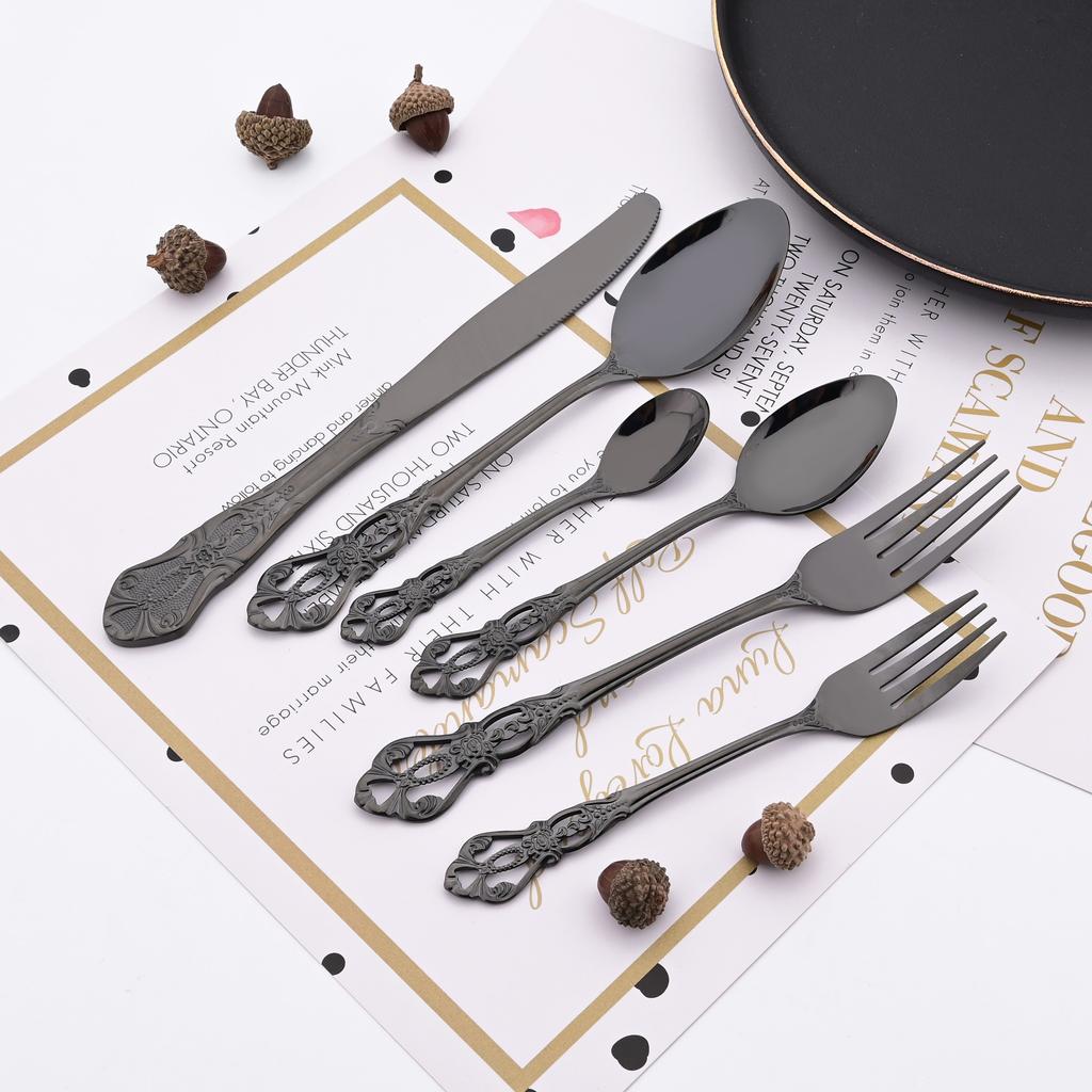 16 шт., чайная ложка из нержавеющей стали и набор вилок для фруктов, послеобеденный чай, маленькая десертная ложка, вилка, кухонная посуда, посуда в западном стиле