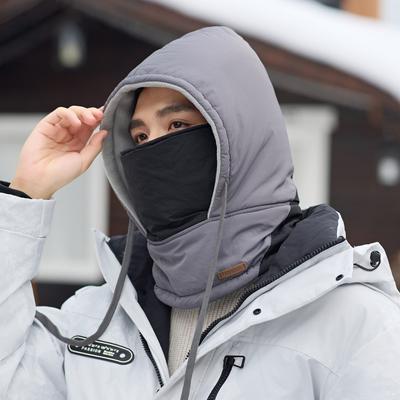 Зимний термопуловер, детская велосипедная маска от холода, шарф, цельный комплект из двух частей, бархатная толстая хлопковая шапка, лыжная шапка