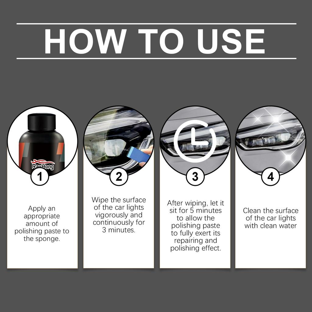 Полирующая паста для восстановления фар автомобиля, средство для ухода за лакокрасочным покрытием автомобиля, паста для удаления царапин на фарах автомобиля 100 мл