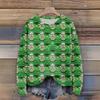Women's Christmas Print Cardigan Long Sleeve Round Neck Knit Top