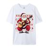 Santa Playing Guitar Funny Christmas Classic Guitar Santa T-Shirts Autumn 100% Cotton Top T-Shirts Student Tee Shirts
