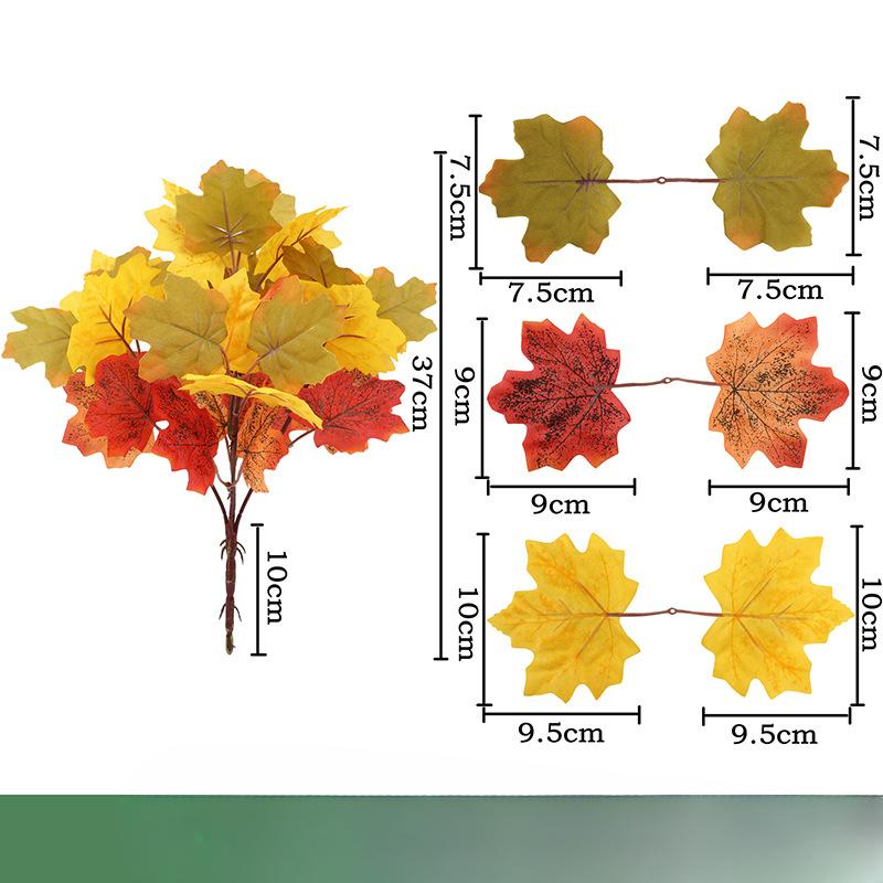 Искусственные растения Красные кленовые листья Небольшие пучки осенних цветов Украшение на Хэллоуин для дома Букет искусственных цветов