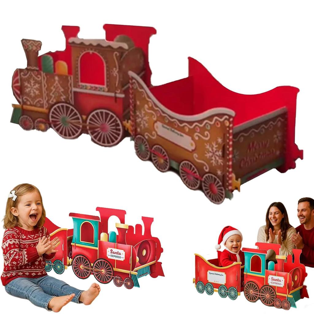 Рождественский Подарочный Поезд Рождественское Украшение Поезда Праздничный Рождественский Поезд Санта Пряничный Подарочные Коробки для Подарков Конфеты