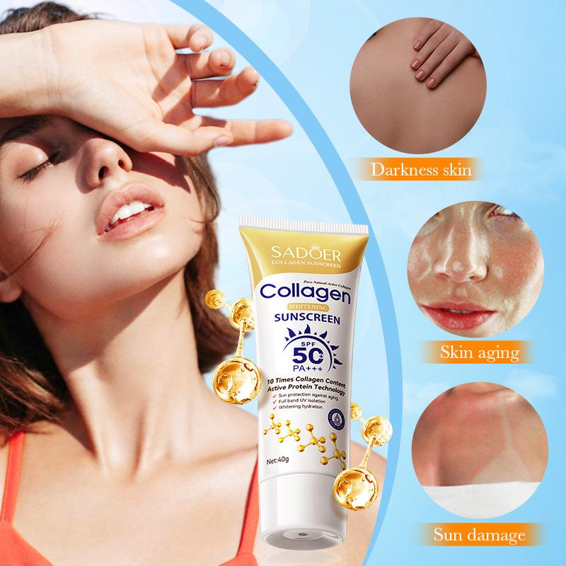 Солнцезащитный крем с коллагеном и отбеливающим эффектом SADOER Anti-Wrinkle Anti-UV Sunscreen