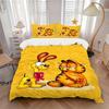 3pcs Odie & Garfield Bedding Set - Includes Quilt Cover and Pillowcases, Suitable for All Seasons, Machine Washable - Ideal Gift for Family