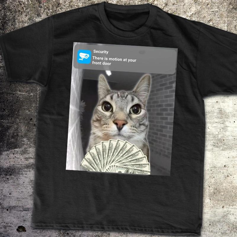 Ring Cat With Motion Meme Shirt Cursed Cat Funny Meme Shirt Ironic Shirt Cat Lover Gift Oddly Specific Unhinged Shirt