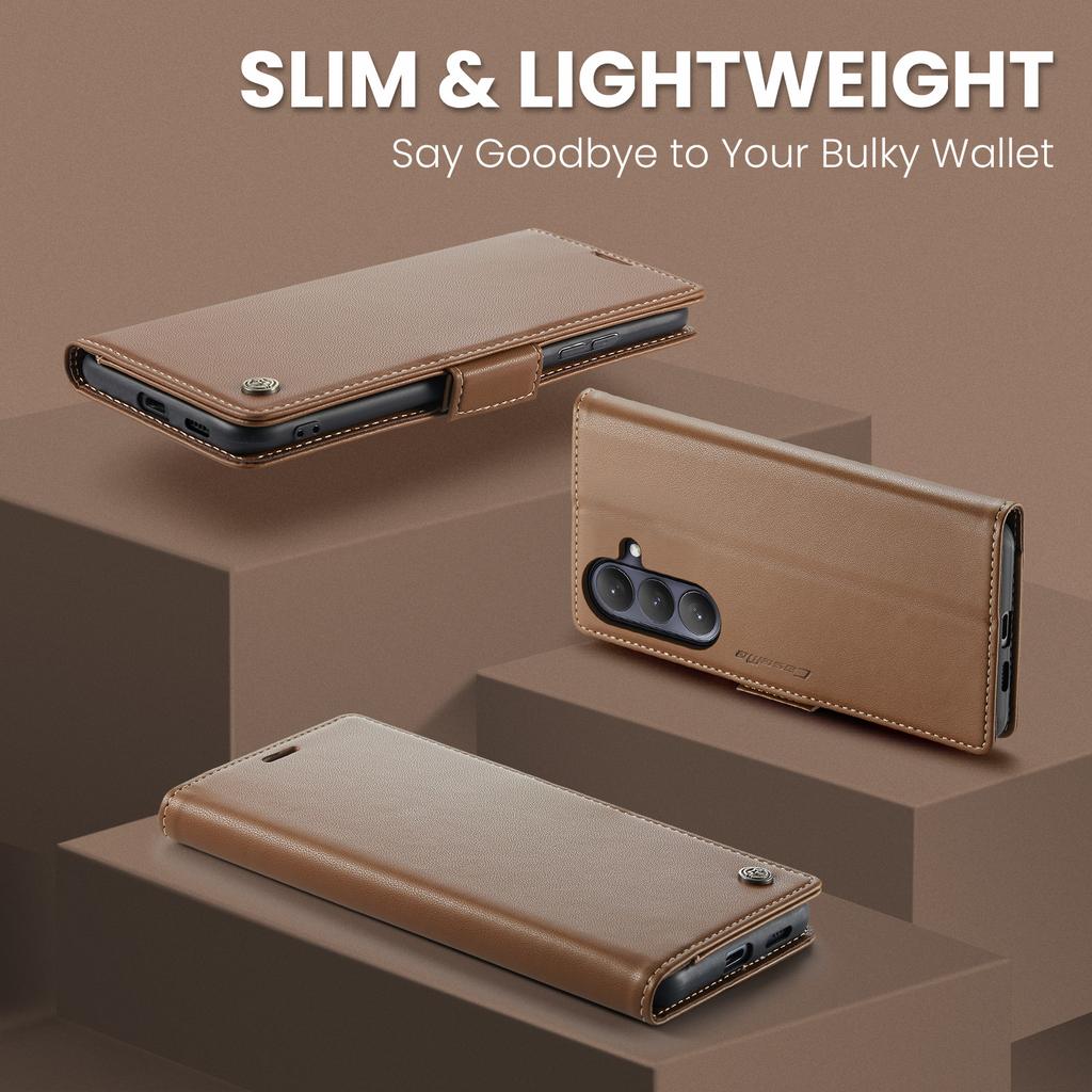 Роскошный кошелек-книжка с магнитным слотом для карт для Samsung S26 Ultra S25 Plus S24 S23 A36 A56 A17 A07 С подставкой Бизнес Карманный чехол