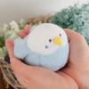 SunLemon Powabiyori Owl WH Small Plush Toy, 10x10x9cm, Fluffy Animal, Cute Bird, Soothing, Wool-Like Fabric, P-1613