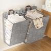 Laundry Basket Foldable Household Dormitory Multifunctional Storage Hanging Clothes Modern Minimalism Gray and Beige