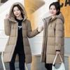 Женский пуховик, зимняя утепленная куртка средней длины, новинка 2023, свободная куртка, куртка большого размера