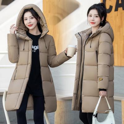 Женский пуховик, зимняя утепленная куртка средней длины, новинка 2023, свободная куртка, куртка большого размера