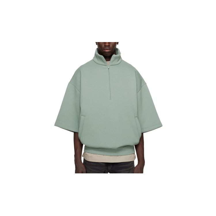 Fear of God Essentials Мужская рубашка с воротником-стойкой и 3/4 рукава Mist-Blue 192BT224311F
