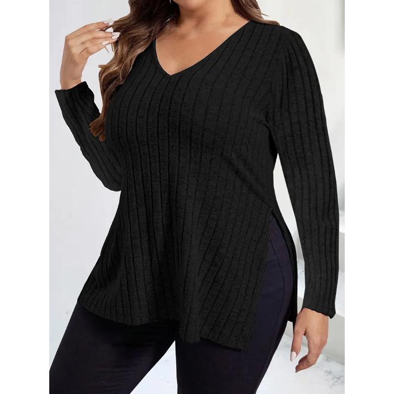 HNXC Женская мода повседневная осень-зима однотонные принты с длинным рукавом и V-образным вырезом блузки и рубашки