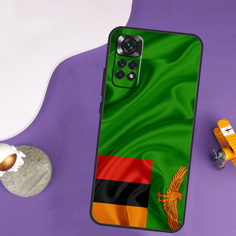 Zambia Flag Case For Xiaomi Redmi Note 14 13 Pro 12 9 10 11 Pro 10S 11S 12S Redmi 14C 13C 10C 12C Cover