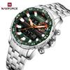 NF9234 9234 Модные мужские часы на стальном ремешке Роскошные кварцевые наручные часы с календарем Спортивный хронограф Светящийся циферблат