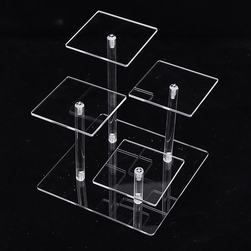 4 Layers Square Transparent Removable Acrylic Display Stand Holder Rack Kit Blind Box Display Stand Jewelry Holder Shelf