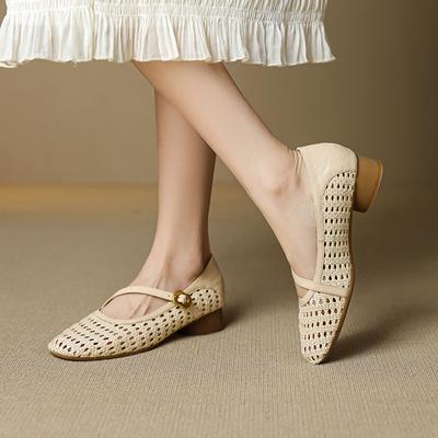 Мода НОВЫЕ Весна/Осень Женские Туфли с Круглым Носком на Массивном Каблуке, Обувь из Натуральной Кожи для Женщин, Лаконичные Плетеные Туфли Мэри Джейн с Пряжкой