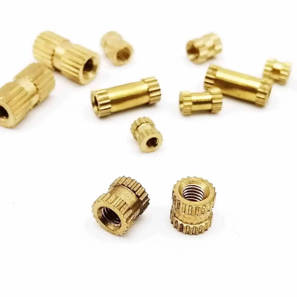 1 коробка Всего 400 шт. Набор для литья под давлением с накаткой, вставными гайками, вставными гайками, набор из 10 штук, смешанный размер M2 M3, твердая латунь, медь