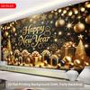 1 Piece Happy New Year Polymer Backdrop for Indoor/Outdoor Party Decoration, Garden