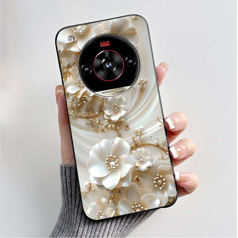 Печатный чехол для телефона для ZTE Nubia Focus 2 Ultra 5G Funda Capa Мягкий силиконовый черный корпус Чехол Милый Цветок Мультяшный корпус Coque