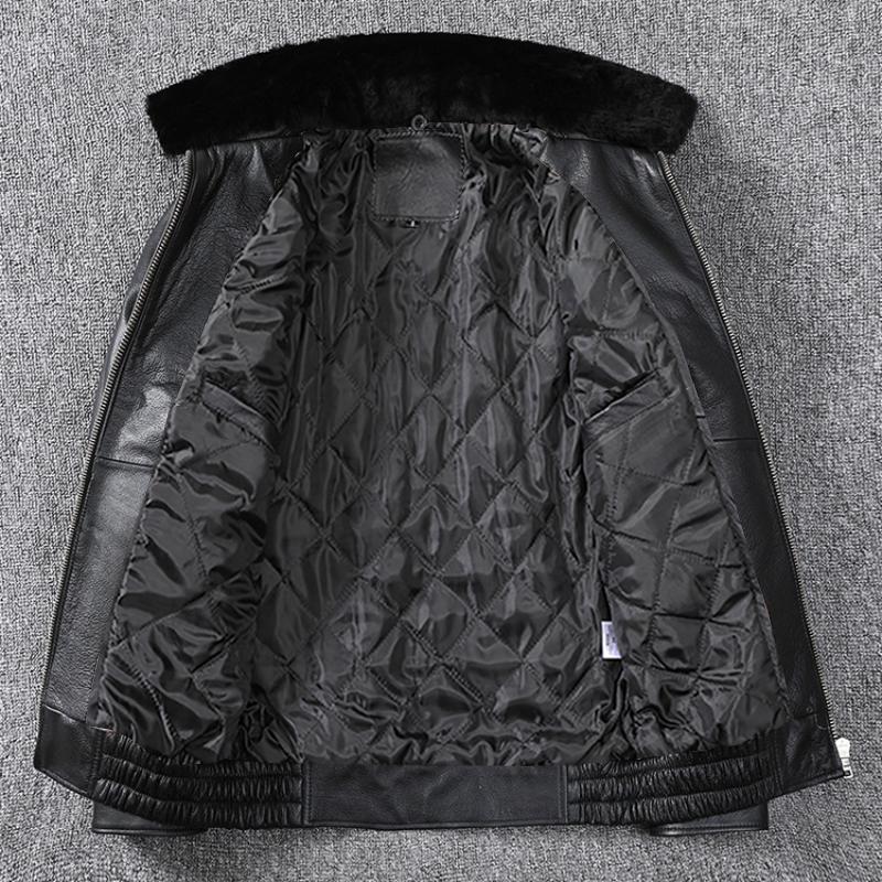Новая мужская куртка из натуральной коровьей кожи Air Force Flight со съемным воротником из натурального меха, утепленная теплая одежда из воловьей кожи, мужское зимнее пальто