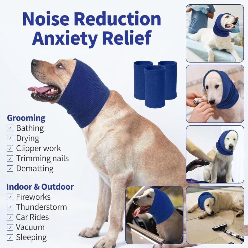Noise Cancel Soundproof Warm Dog Grooming Earmuff Anti-Anxiety Ear Cover - For Bath Quiet Dry Pet HeadSleeve