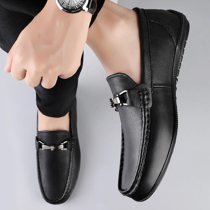 Модная Новая Повседневная Мужская Рабочая Обувь Мужские Лоферы из Натуральной Кожи Высокого Качества Ручной Работы Мужская Обувь для Ходьбы Мокасины Ходьба Мужские Балетки